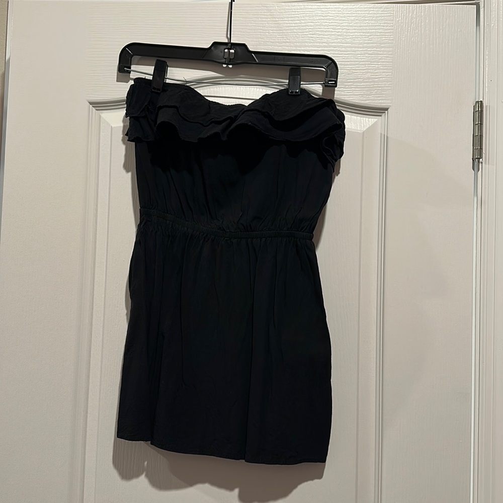 Black mini dress with pockets